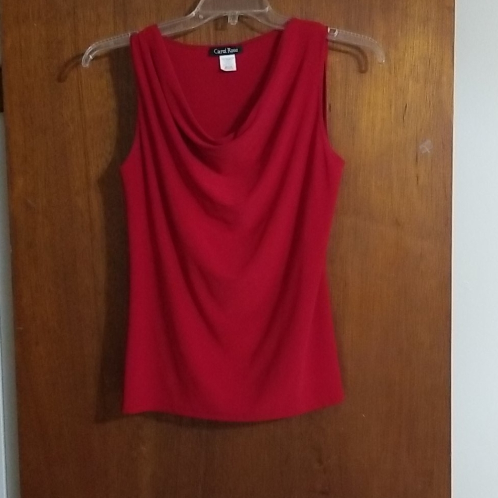 Carol Rose red shirt